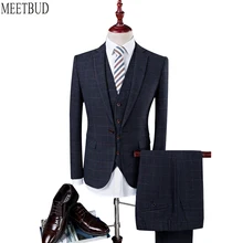 MEETBUD New arrival brand men suit for font b wedding b font slim fit party host