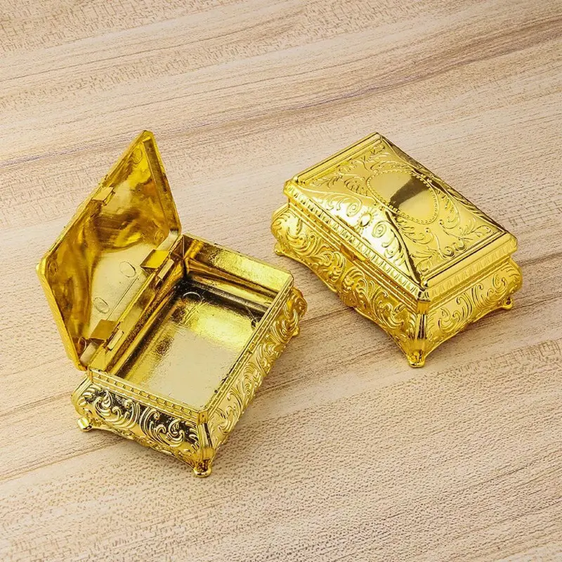 creative plastic gold jewel and gift box wedding and party favor boxes
