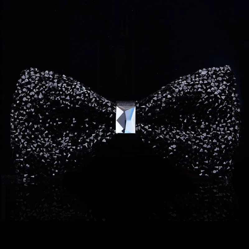 Men Neck Tie Bow Tie Crystal Bling Butterfly Knot