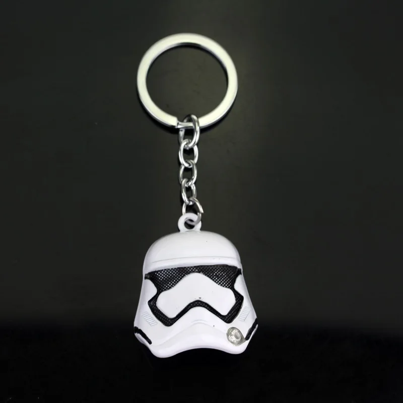 11 Style Star Wars Keychain StormTrooper Helmet Storm Trooper Pendant Key Chain Darth Vader Mask Superhero Keyring Key chain - Цвет: White