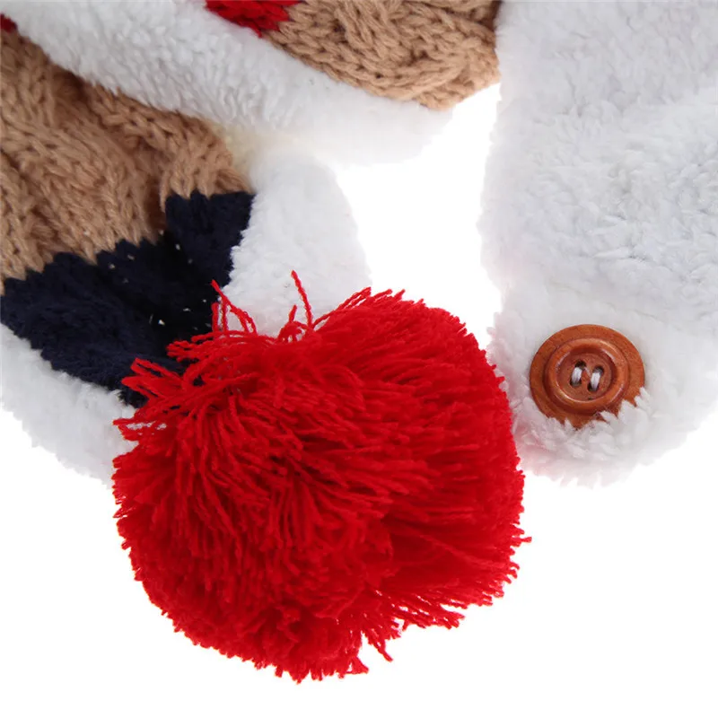 Зимняя детская шапка и шарф с милым медведем, вязаные крючком шапки для маленьких мальчиков и девочек, детские теплые шапки для шеи