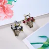 RINHOO Fashion A Basket Of Flowers Brooch Plants Crystal Rhinestone Mother's Day Vintage Jewelry Colorful Brooch Pin for Women ► Photo 3/6