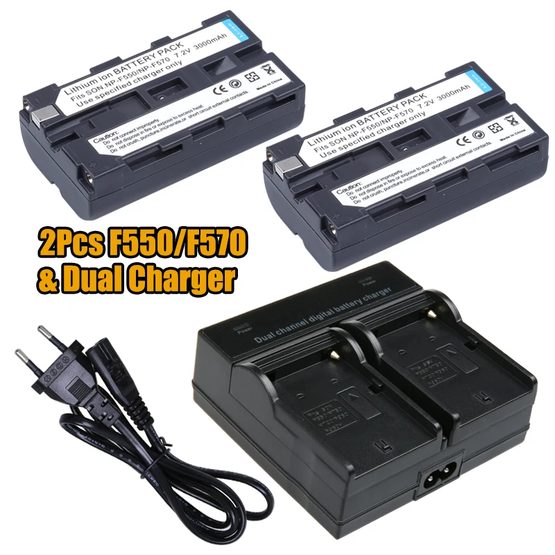 Lowest Price 2Pcs 3000mAh NP-F550 NP-F530 NP-F570 NP F550 F570 Batteries + Dual Charger for Sony CCD-SC55 CCD-TRV81 DCR-TRV210 MVC-FD81 Lowest Price 2Pcs 3000mAh NP-F550 NP-F530 NP-F570 NP F550 F570 Batteries + Dual Charger for Sony CCD-SC55 CCD-TRV81 DCR-TRV210 MVC-FD81