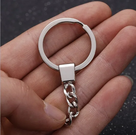 50 шт производители поставляют высокое качество плоское кольцо шлифовальная цепь металлическое кольцо брелок висячие кольца брелок