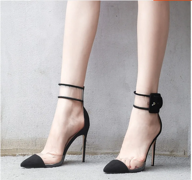 Femme Boucle En Suédé Couleur Chaussures Sexy Pointu Grande Haut Blanc Hauts rouge Talons Lady Bout Talon Pvc Rouge Noir Cuir blanc Noir À vxXxC4cwqE
