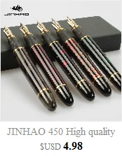 JINHAO X450 высокое качество самопишущее перо металлический золотой зажим роскошные ручки Caneta Канцтовары офисный школьный расходные материалы