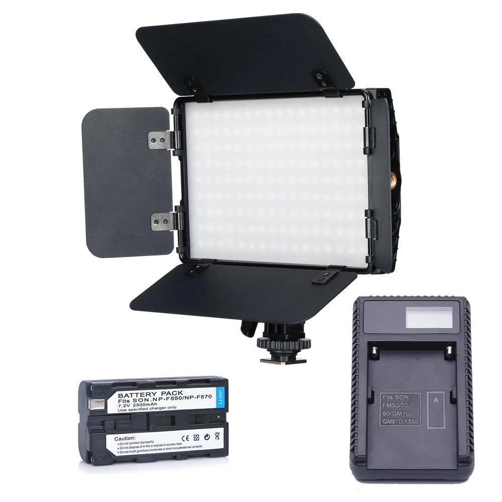  SETTO Ultra Thin Light Weight Bi-color 3200K-5600K LED Video Camera Light with Barndoors for Vlog C - 33032596082