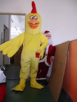 

Big Yellow Chicken Adult Size Mascot Costume Halloween Christmas Mascot Costume Free Shipping