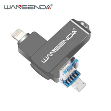 WANSENDA OTG USB флеш-накопитель iOS+ USB3.0 микро USB флеш-накопитель 128 Гб 64 ГБ 32 ГБ 16 ГБ 8 ГБ флэш-диск Флешка для iPhone/Android/PC