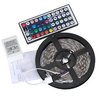 

10M RGB 5050 Waterproof LED Strip light 300 SMD 44 Key Remote 12V 5A Power Adapter set 1095