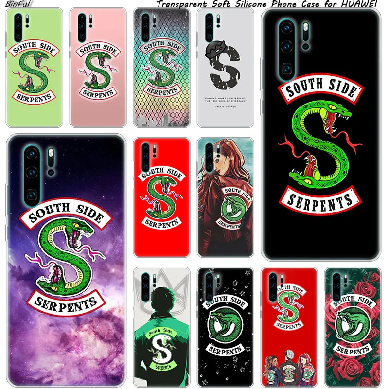 Силиконовый чехол Riverdale South Side Serpents с логотипом для телефона Huawei P30 P20 Pro P10 P9 P8 Lite 2017