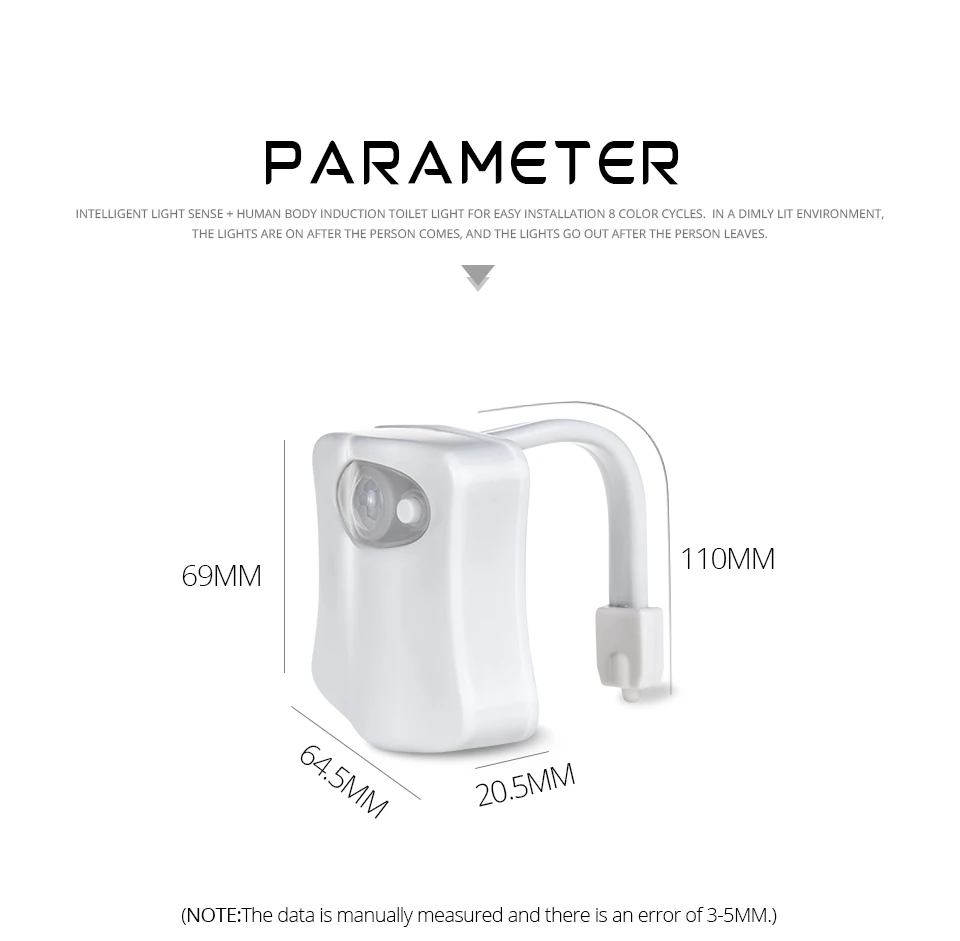 PIR датчик движения светодиодный Туалет подсветка для сиденья 8 цветов AAA батарея работает Туалет чаша WC умная лампа