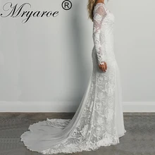 Mryarce уникальное свадебное богемное платье для невесты, классическое элегантное розовое кружевное свадебное богемное платье с длинными рукавами, шикарные свадебные платья с открытой спиной