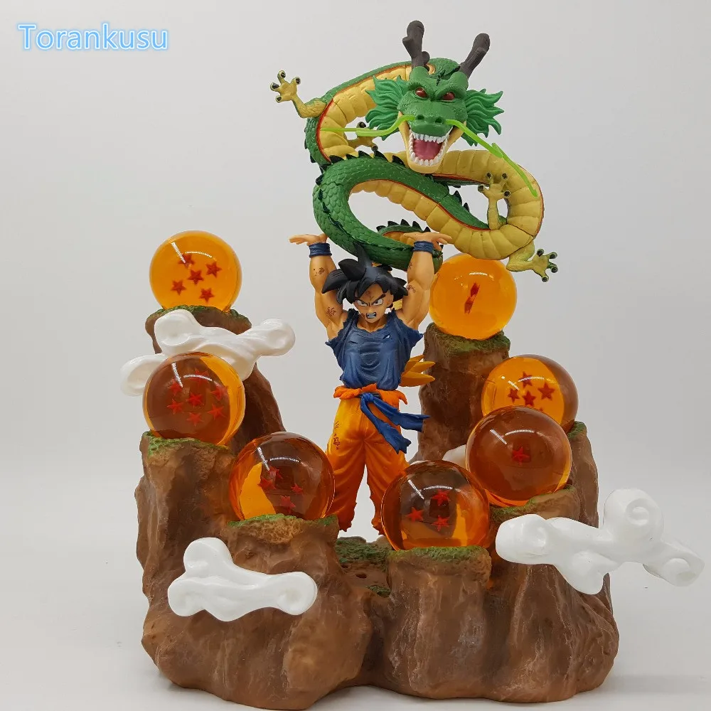 Dragon Ball Z фигурку Сон Гоку Shenlong Mountain ПВХ рис Dragon Ball Hill Коллекционная модель Игрушечные лошадки figuras dbz diy163