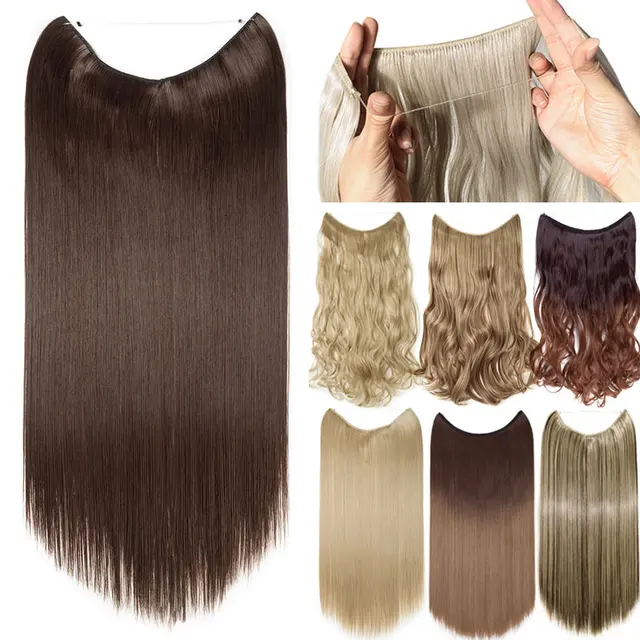 Snoilite 20 Inches Invisible Wire No Clips In Hair Extensions