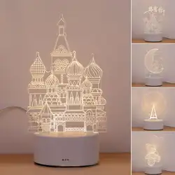 3D креативный Цвет Изменение дома Спальня украшение 85-265 в светодиодная кнопка переключения ночной штекер 4 Вт свет лампы