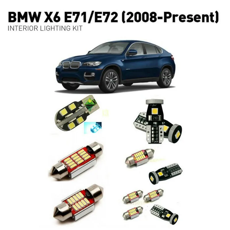 Led interior lights For BMW x6 e71 e72 2008+ 21pc Led Lights For Cars lighting kit automotive
