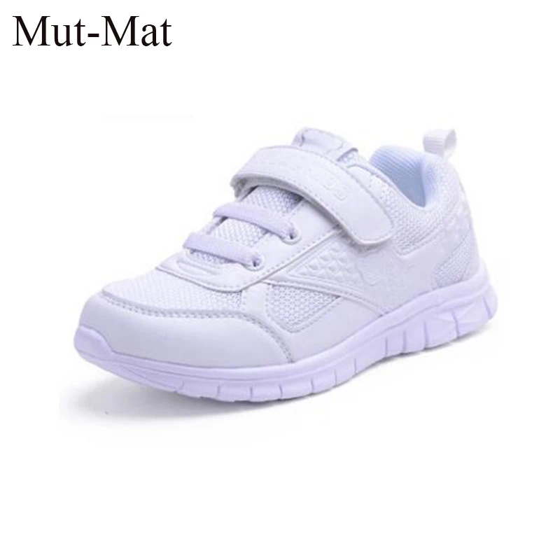Comprar Zapatos para niños, zapatillas de deporte blancas para estudiantes escolares, zapatos deportivos de cuero para niños y niñas, zapatos deportivos transpirables blancos para correr