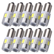10 шт. автомобильные габаритные лампы белого цвета 6000K Ba9s T4w 5630 SMD 6 светодиодный башенный Canbus лампы без ошибок Авто Клин габаритный светильник светодиодный лампочка DC12V