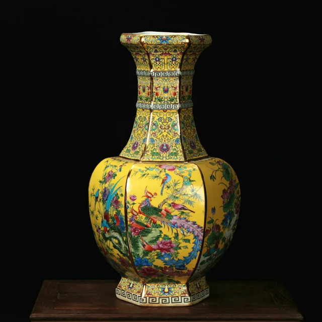 Antique Palace Restoring Jingdezhen Handmade Sculpture ceramic-decorative-vase Collection Qing qian long Porcelain Flower Vase 4
