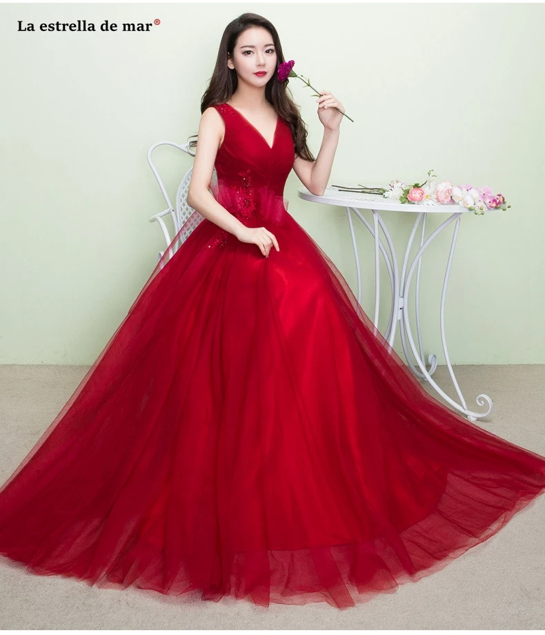 Vestido madrinha longo2019 Новое шифоновое платье подружки невесты в бургундском стиле, украшенное бусинами и бантом, красивое abito damigella