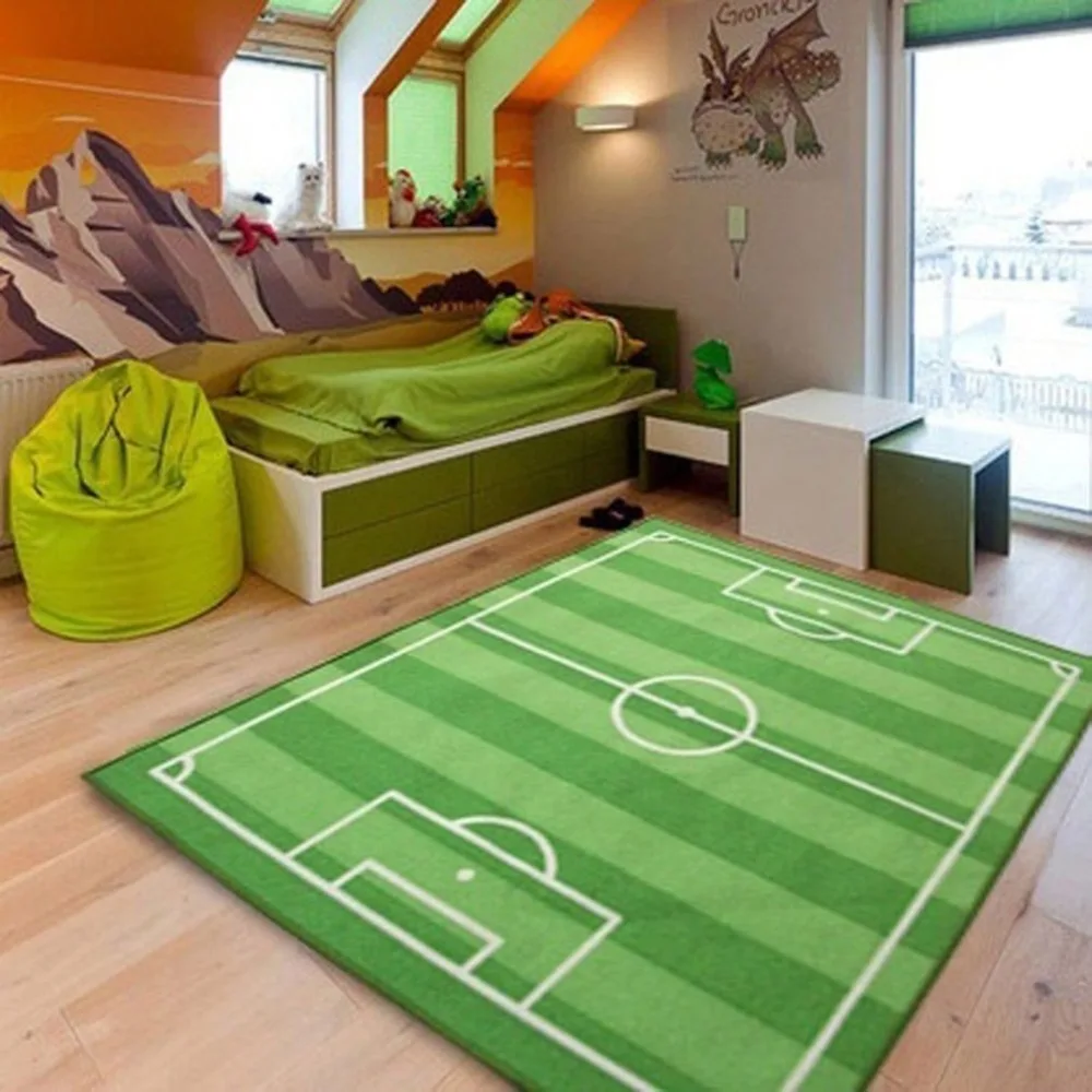 

Kids Football Soccer Field Rug Blanket Carpet Children Crawling Play Mat Soft Pad Baby Carpet Rug Living Room Bedroom Indoor