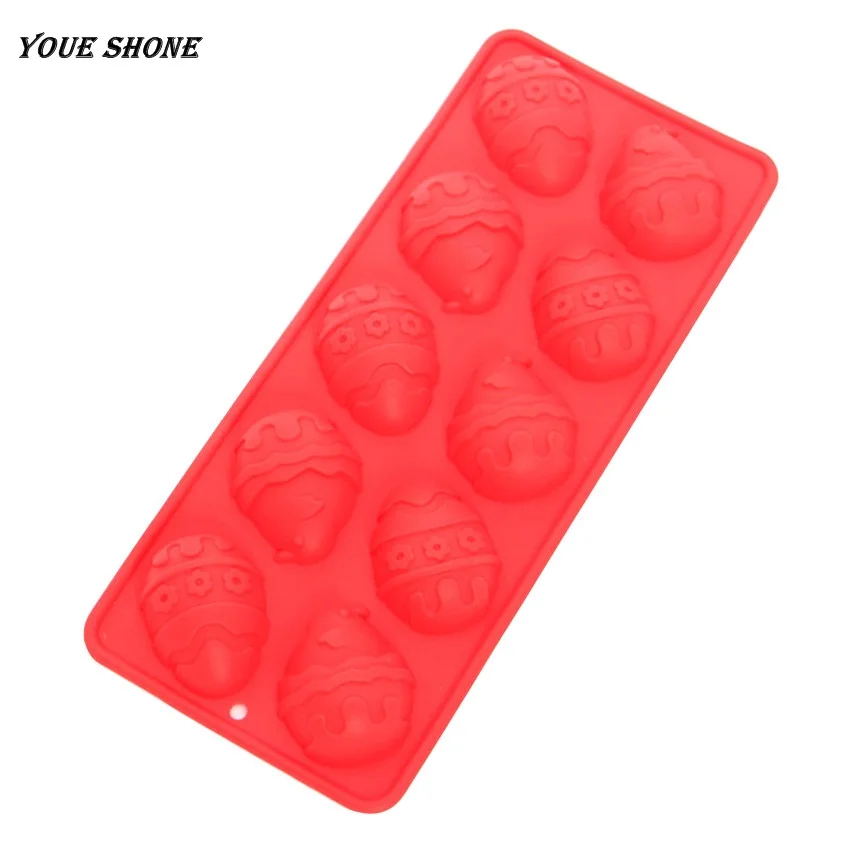 10 Cavity Easter Egg Silicone Chocolate Mold DIY Baking Cake Mold for