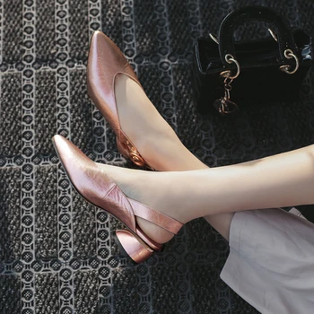 

MNIXUAN Fashion ladies office solid shoes summer women sandals 2019 new arrival europe pointed toe block heels plus size silver