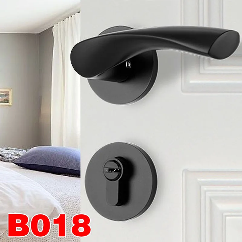 

2018 New Padlock Cadeado Black 72 Mute Noise Elimination, Fashion Silent Door Lock, Indoor Bedroom Split Handle Wooden Lock