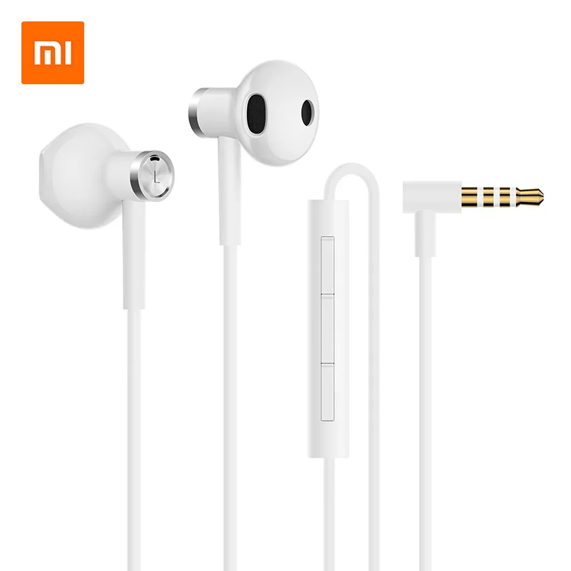 

Xiaomi Earphone Mi Dual Driver Earphone Hybrid DC Half In-Ear Earphones Wire Control L Plug Headset for Xiaomi fone de ouvido