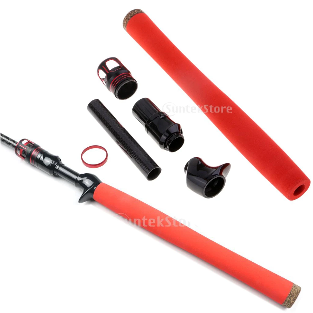 Casting Fishing Rod Handle DIY EVA Rod Building Split Grip and Reel Seat for Seawater and Freshwater Fishing