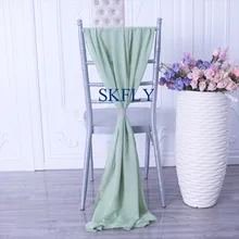 SH004H элегантный много цветов зеленый розовый светло-синий вечерние свадебные украшения шифон стул створки с пряжкой