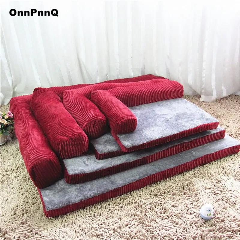 cheap Thickened Pet Dog bed Sofa Mat soft Comfortable Detachable deign Resistance to bite Large Dog Cat Bed Indoor pet house