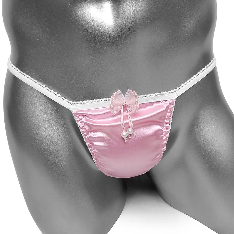 Нижнее белье Sissy атласные трусики мужское нижнее сексуальные с завышенной талией