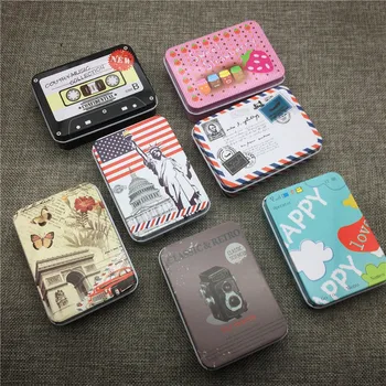 

92x67x26 mm Vintage Style Storage Box Bin Sealed Jar Packing Boxes Jewelry Candy Box Small Storage Boxes Cans Coin Organization