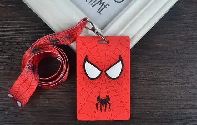 1 шт. мультфильм Мстители талреп ID бейдж держатель ключ шейный ремень детские подарки QW-358 - Цвет: Черный