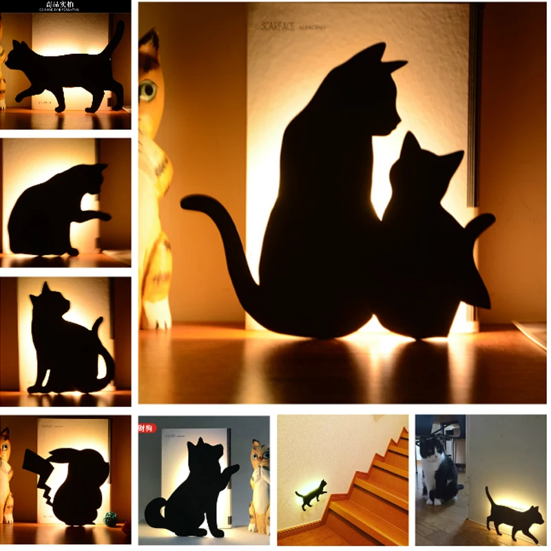 

Amroe New 2018 Warn White Portch Bedroom Decoration Lampara nigth light Wall lamp for Children Baby Kids Cute Cat Sleep lamp