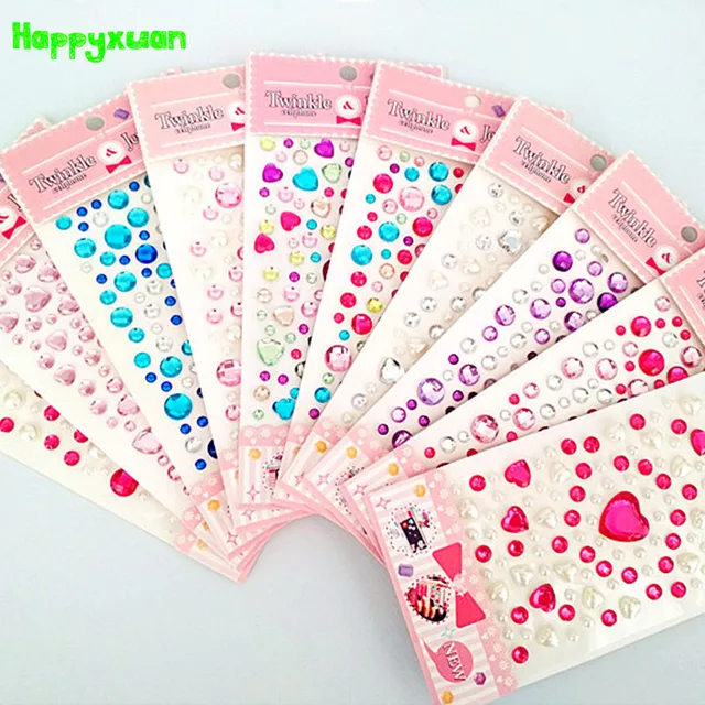 happyxuan 10pcs lot 18 8cm decorative diamond crystal stone stickers diamond sheet stickers