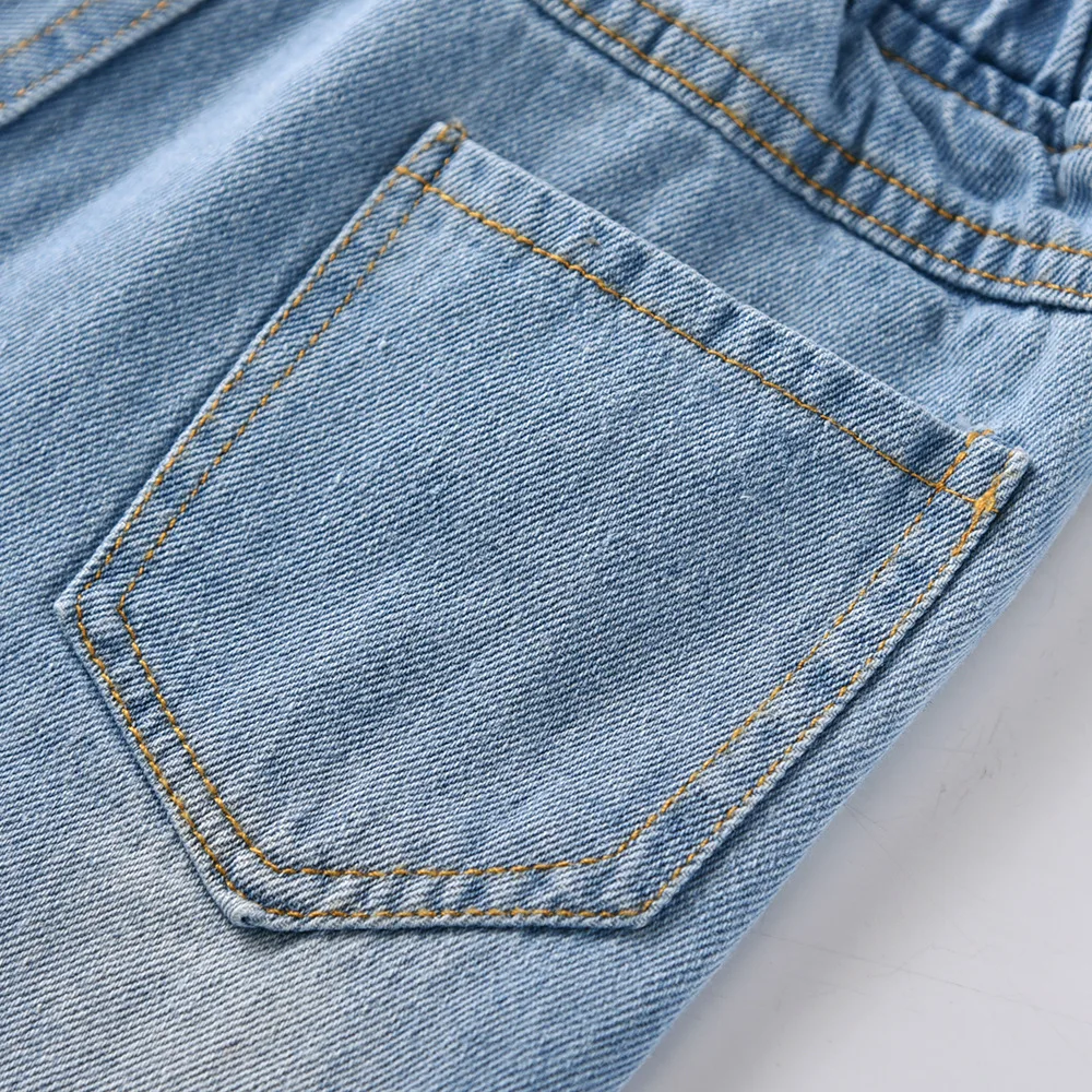 Детские рваные джинсы для мальчиков г. Весна-лето-осень, высококачественные брюки для подростков, Повседневные детские рваные джинсы
