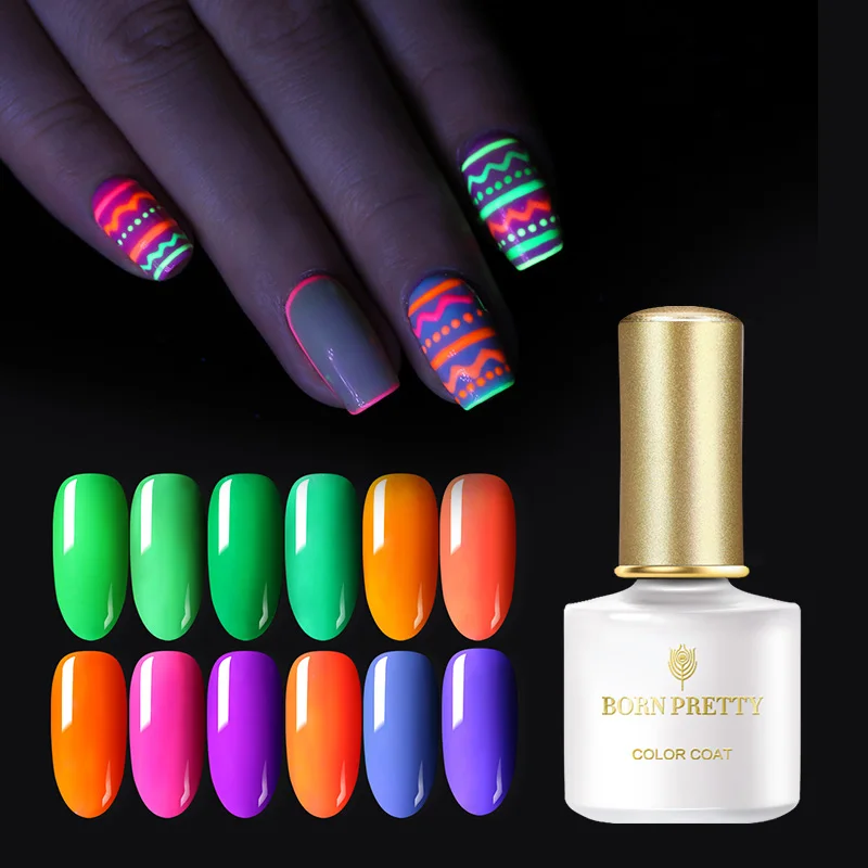 

BORN PRETTY 6ml Summer Series Fluorescence Gel Polish Soak Off UV Gel Varnish Semi Permanent Soak Off Nail Art Gel Nail Polish