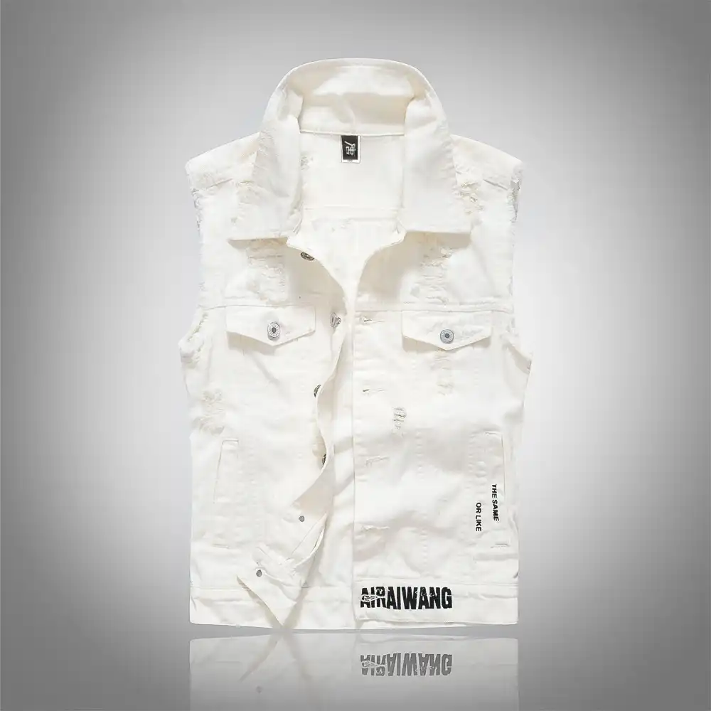 white denim vest mens