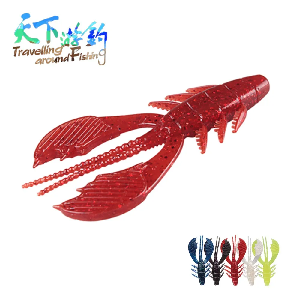 

TAF 5pcs Soft Fishing Lure 9.6cm 6.87g Lobster Shape Soft Baits Isca Artificial Silicone Saltwater Ocean Rock Fishing Swimbait
