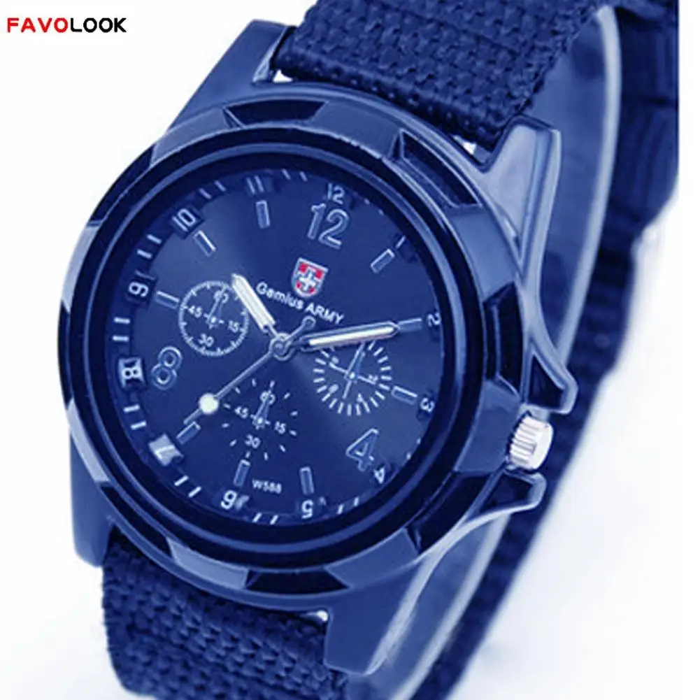 

Hot New Brand Men Quartz Watch Army Soldier Military Canvas Strap Fabric Analog Wrist Watches Sports Wristwatches Clock #825