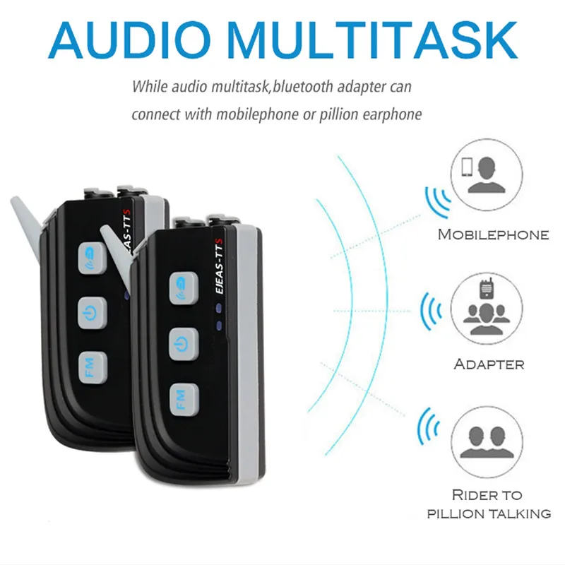 2 шт. ejeas TTS двойной Bluetooth Интерком мотоциклетный шлем BT комплект гарнитуры Max 4