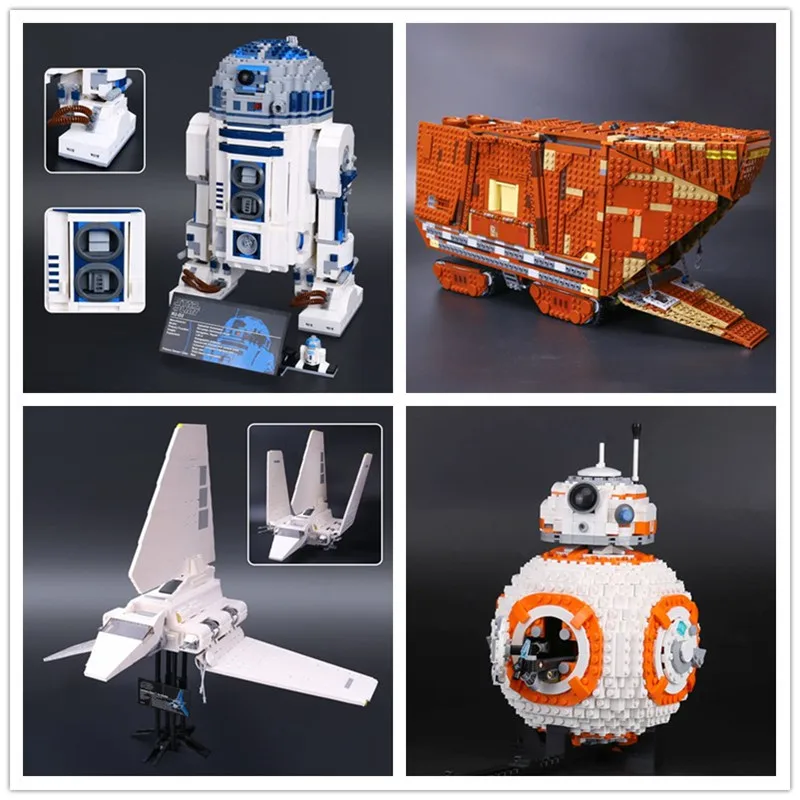 

LEPIN 05034 05038 Force Awakens Sandcrawler 05043 R2 model D2 05128 Double B 8 Robot Building Block Bricks Toys