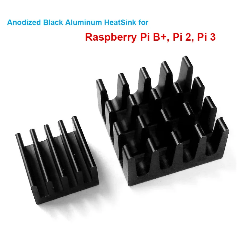 Raspberry Pi B + 2 3 радиатор с анодированным черным алюминиевым покрытием кулер ОЗУ для