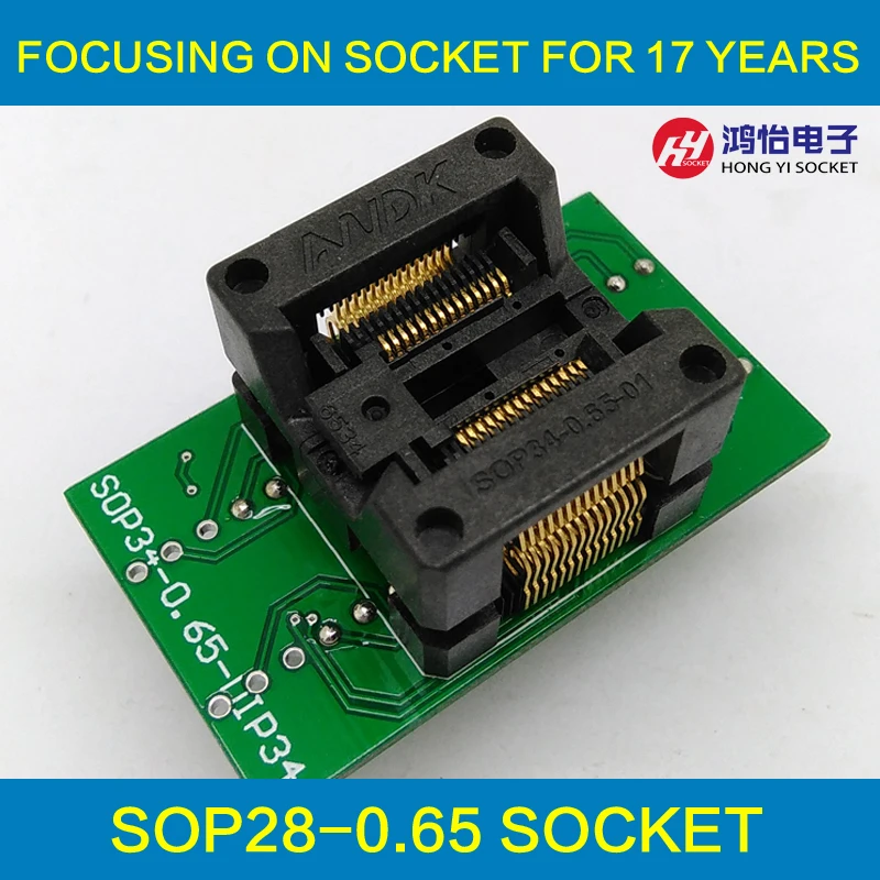 

10 pcs / lot SSOP28 TSSOP28 Programming Socket OTS-34-0.65-01 Chip IC Test Socket Burn in Socket Bounce Socket Adapter