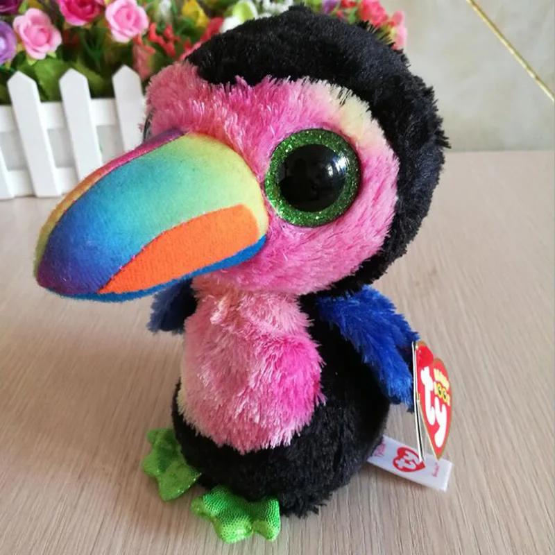 Ty Beanie Boos Big Eyes Owl Unicorn Cat Elephant Penguin Leopard Foxy Dog Rabbit Giraffe Panda Monkey Stuffed Animals Plush Toys