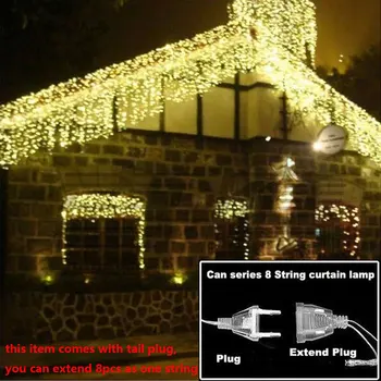 christmas lights outdoor decoration 3.5m droop 0.3-0.5m led curtain icicle string lights new year wedding party garland light