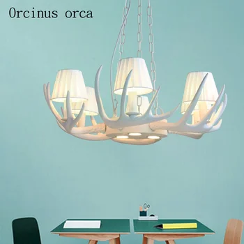 

American rural white antler chandelier living room restaurant bar Mediterranean industrial wind retro creative Chandelier